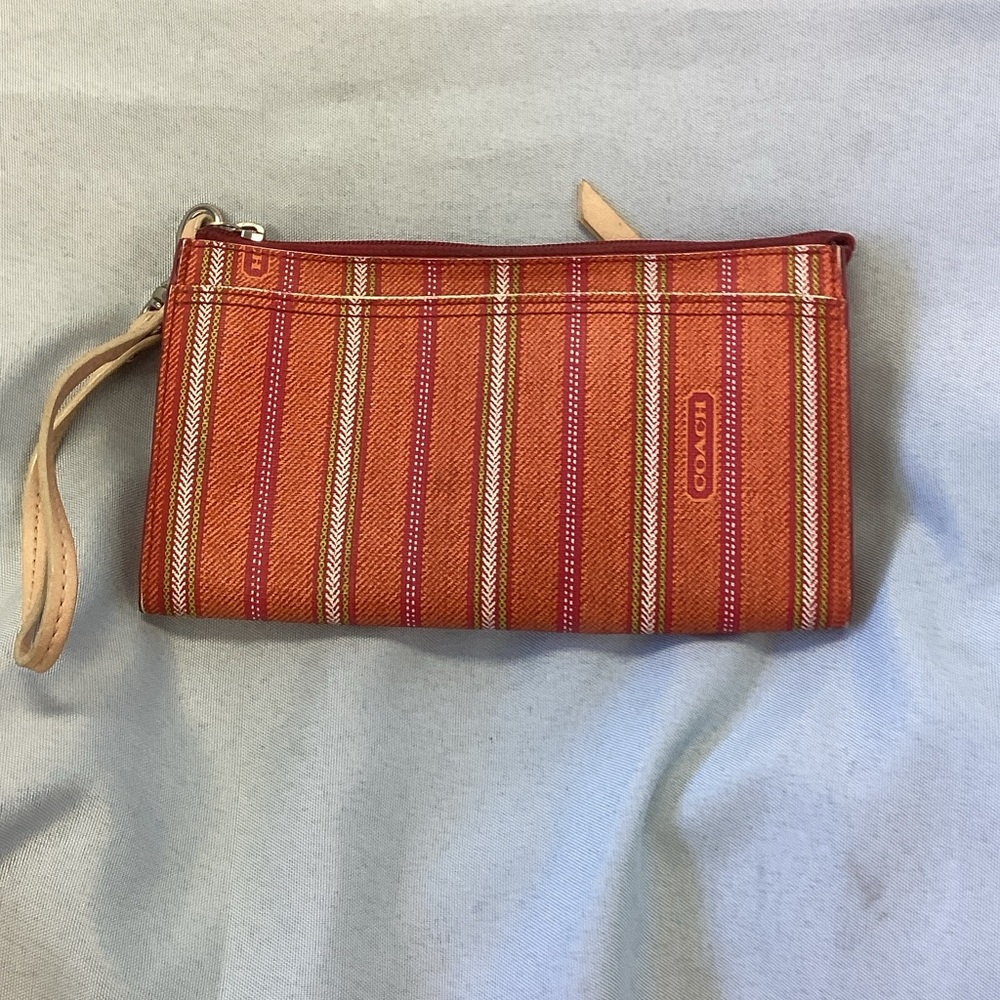 Coach Multicolor Striped Wristlet